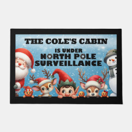 Felpudo Doormat de vigilancia del Polo Norte de personaliz