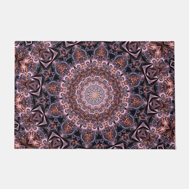 Felpudo Doormat decorativo morado negro (Anverso)