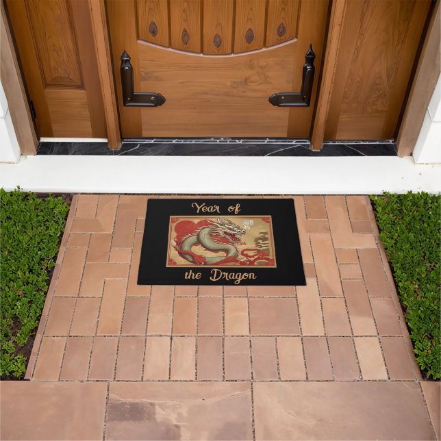 Felpudo Doormat del año del dragón (Exterior)