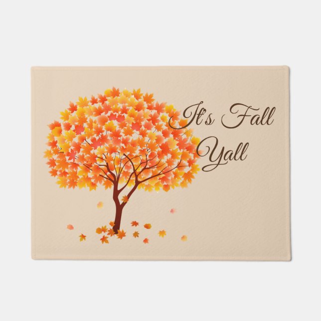 Felpudo Doormat del árbol de otoño (Anverso)