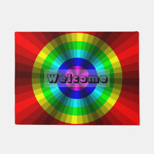 Felpudo Doormat del arco iris de la ilusión óptica