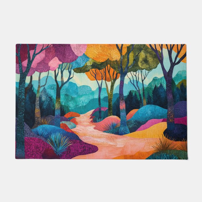 Felpudo Doormat del bosque de otoño (Anverso)