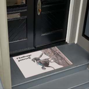 Felpudo Doormat del desafío de la escalada del chica de