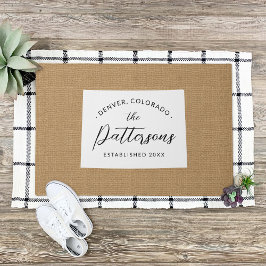 Felpudo Doormat del estado de Monograma de la familia Colo