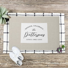 Felpudo Doormat del estado de Monograma de la familia Colo