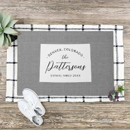 Felpudo Doormat del estado de Monograma de la familia Colo