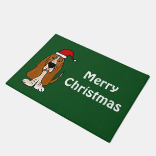 Felpudo Doormat del navidad del perro de Basset Hound