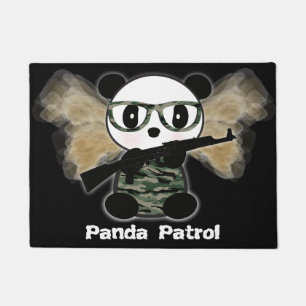 Felpudo Doormat del oso del soldado Panda