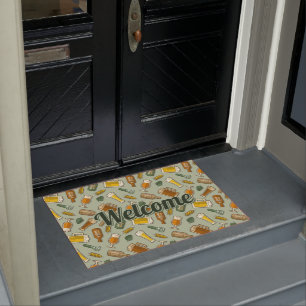 Felpudo Doormat del patrón de iconos de cerveza