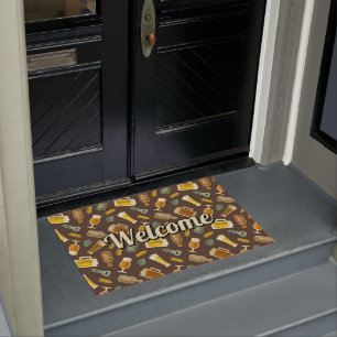 Felpudo Doormat del patrón de iconos de cerveza