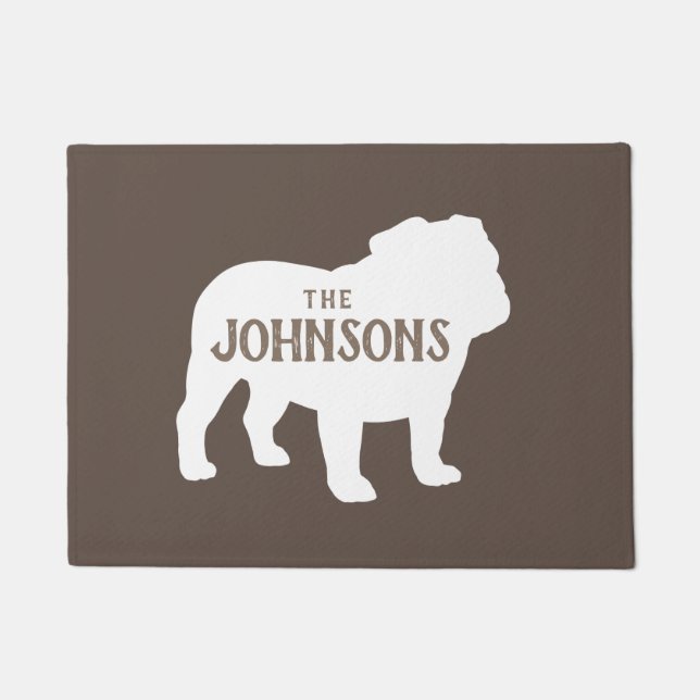 Felpudo Doormat del perro del Personalizado de silueta de  (Anverso)