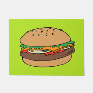 Felpudo Doormat del personalizado del cheeseburger