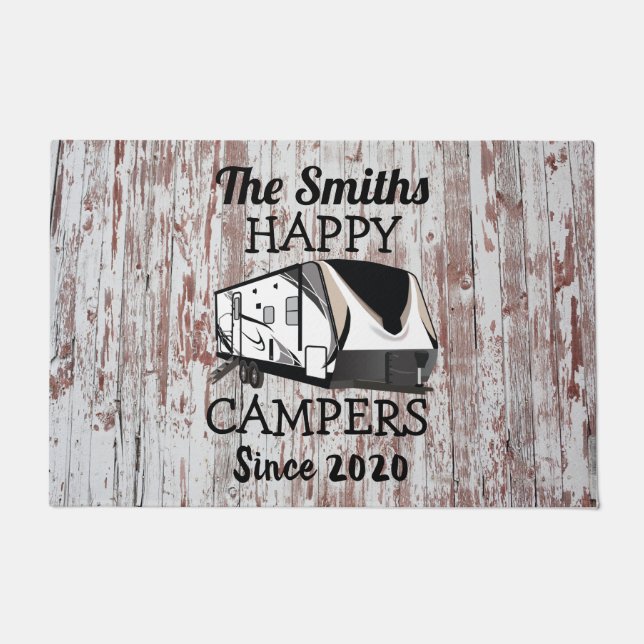 Felpudo Doormat del remolque de diseño grande con bkgd rús (Anverso)