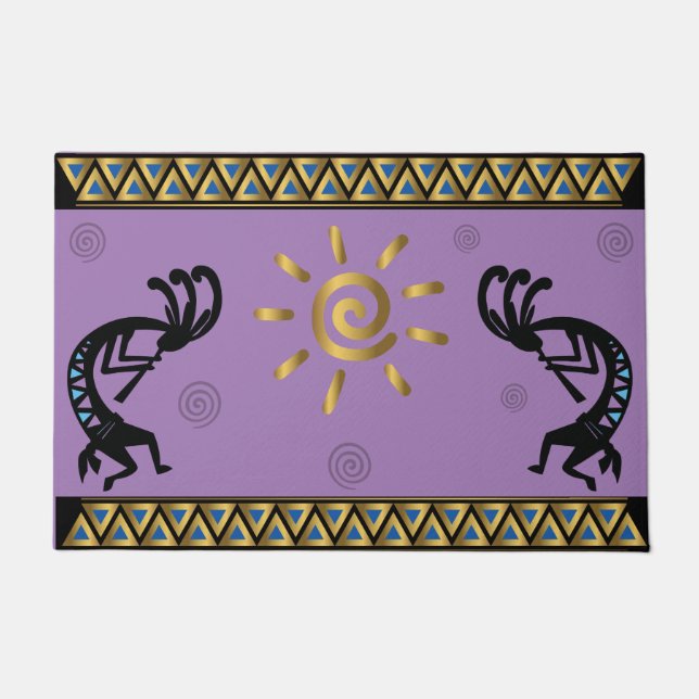 Felpudo Doormat del suroeste de Sun Kokopelli (Anverso)