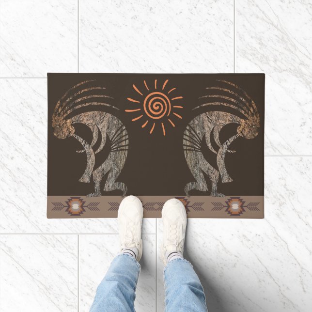 Felpudo Doormat del suroeste de Sun Kokopelli (Interior)
