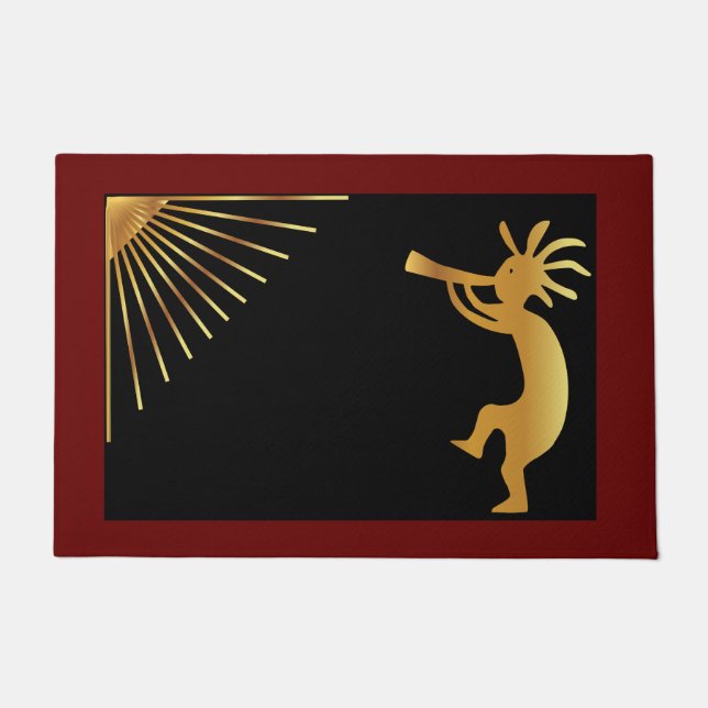 Felpudo Doormat del suroeste de Sun Kokopelli (Anverso)