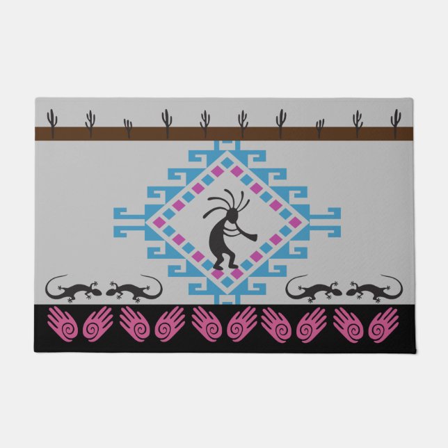 Felpudo Doormat del suroeste indio estadounidense de Kokop (Anverso)