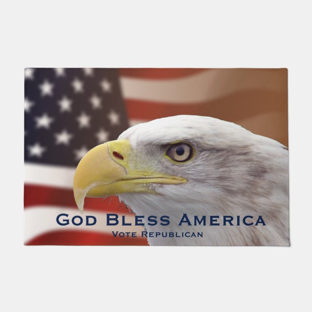 Felpudo Doormat: Dios político bendice el voto republicano (Anverso)