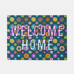 Felpudo doormat divertido colorido bienvenida hogar azul