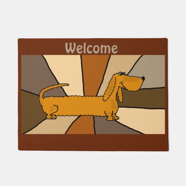 Felpudo Doormat divertido del arte del perro de perrito (Anverso)
