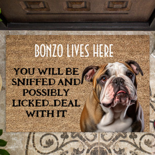 Felpudo Doormat divertido personalizado de bulldog