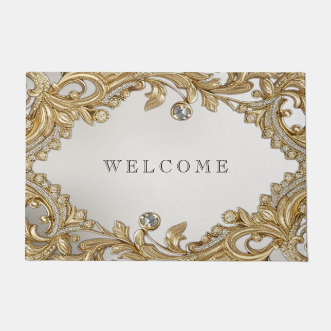 Felpudo Doormat dorado decorativo (Anverso)