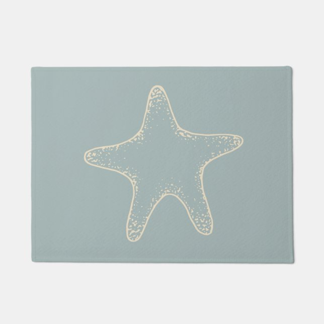Felpudo Doormat Dusty Aqua Starfish (Anverso)