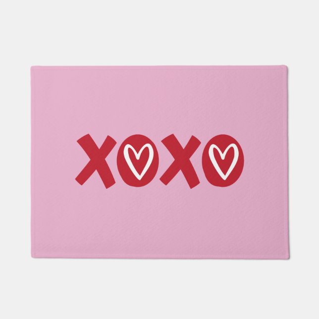 Felpudo Doormat El día de San Valentín de XOXO (Anverso)