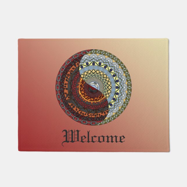 Felpudo Doormat en el cielo y el infierno (Anverso)