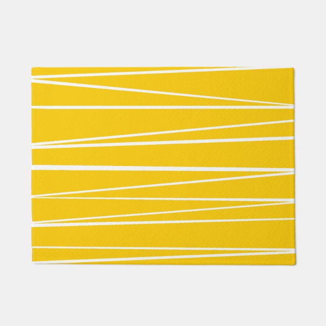 Felpudo Doormat español del amarillo de la raya (Anverso)