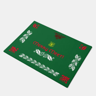 Felpudo Doormat estacional pagano de Yule de la feliz