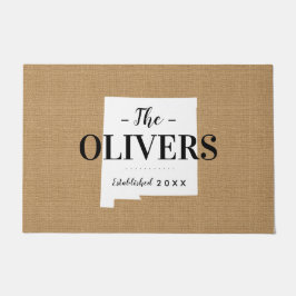 Felpudo Doormat estado monograma de la familia de Nuevo Mé