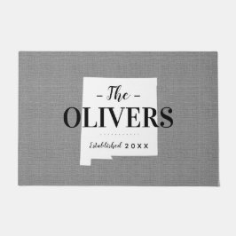 Felpudo Doormat estado monograma de la familia de Nuevo Mé