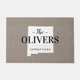 Felpudo Doormat estado monograma de la familia de Nuevo Mé