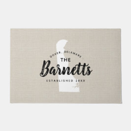 Felpudo Doormat estado monograma de la familia Delaware