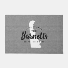 Felpudo Doormat estado monograma de la familia Delaware