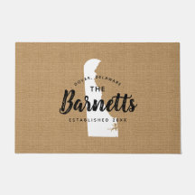 Doormat estado monograma de la familia Delaware