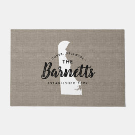 Felpudo Doormat estado monograma de la familia Delaware