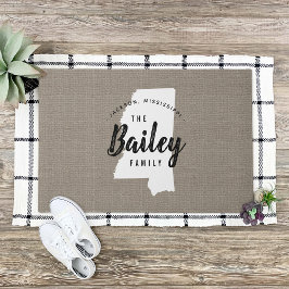 Felpudo Doormat estado monograma de la familia Misisipi
