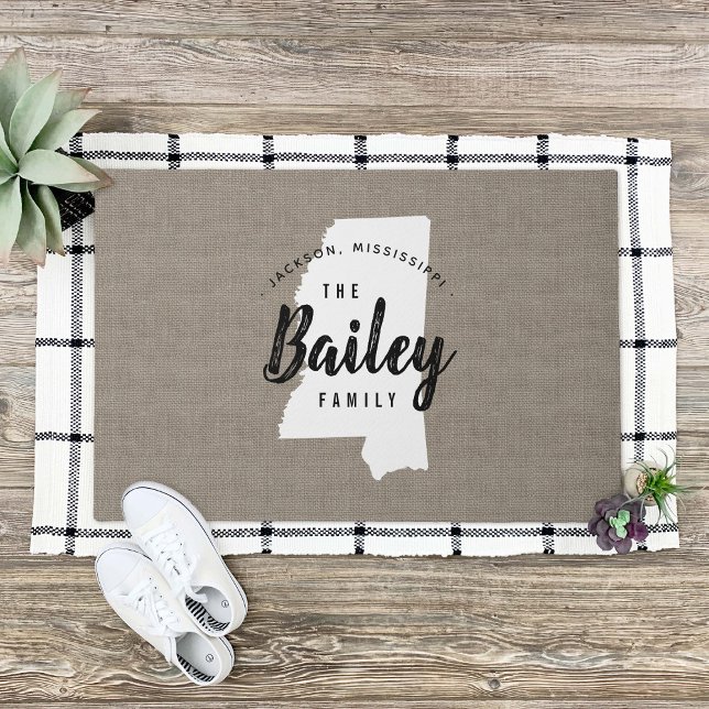 Felpudo Doormat estado monograma de la familia Misisipi (Subido por el creador)