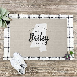 Felpudo Doormat estado monograma de la familia Misisipi