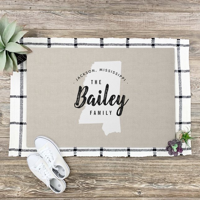 Felpudo Doormat estado monograma de la familia Misisipi (Subido por el creador)