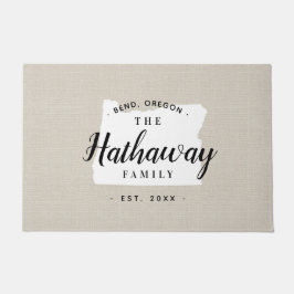 Felpudo Doormat estado monograma de la familia Oregon