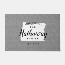 Felpudo Doormat estado monograma de la familia Oregon