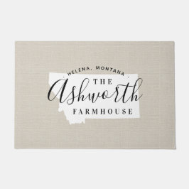 Felpudo Doormat estatal monograma de familia Montana