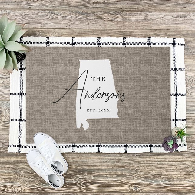 Felpudo Doormat estatal monograma de la familia Alabama (Subido por el creador)