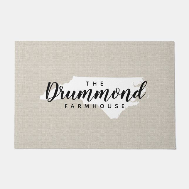 Felpudo Doormat estatal monograma de la familia Carolina d (Anverso)