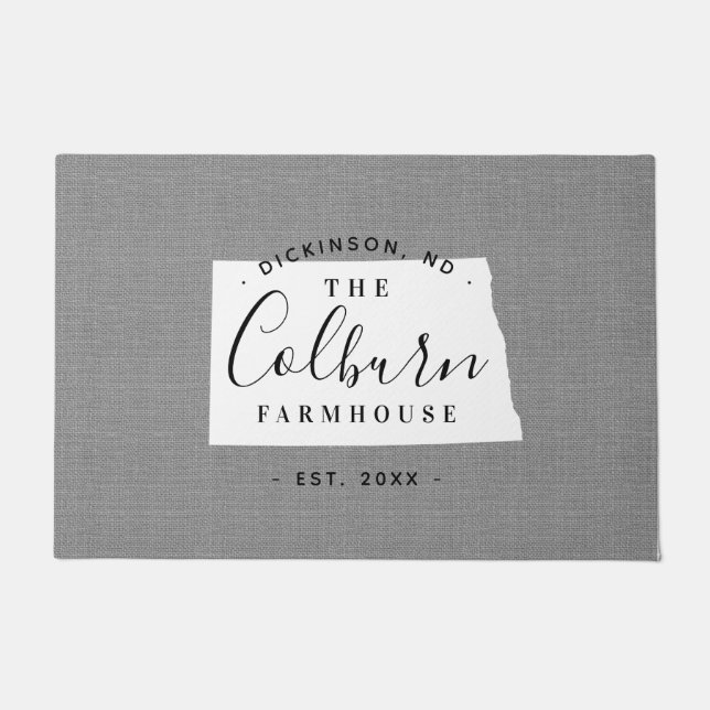 Felpudo Doormat estatal monograma de la familia Dakota del (Anverso)