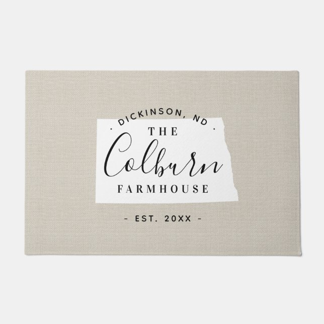 Felpudo Doormat estatal monograma de la familia Dakota del (Anverso)