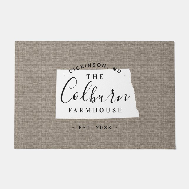 Felpudo Doormat estatal monograma de la familia Dakota del (Anverso)